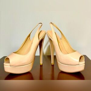 MERUMOTE Women Slingback Shoes Peep Toe Platform 6 inch Heels.Size 6.NEVER WORN